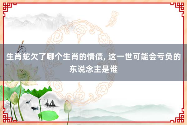 生肖蛇欠了哪个生肖的情债, 这一世可能会亏负的东说念主是谁