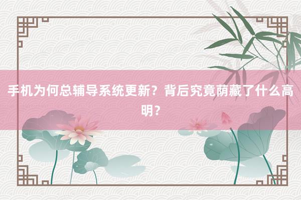 手机为何总辅导系统更新？背后究竟荫藏了什么高明？