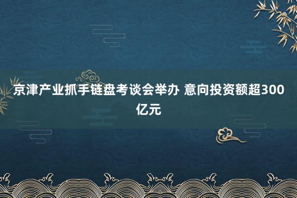 京津产业抓手链盘考谈会举办 意向投资额超300亿元